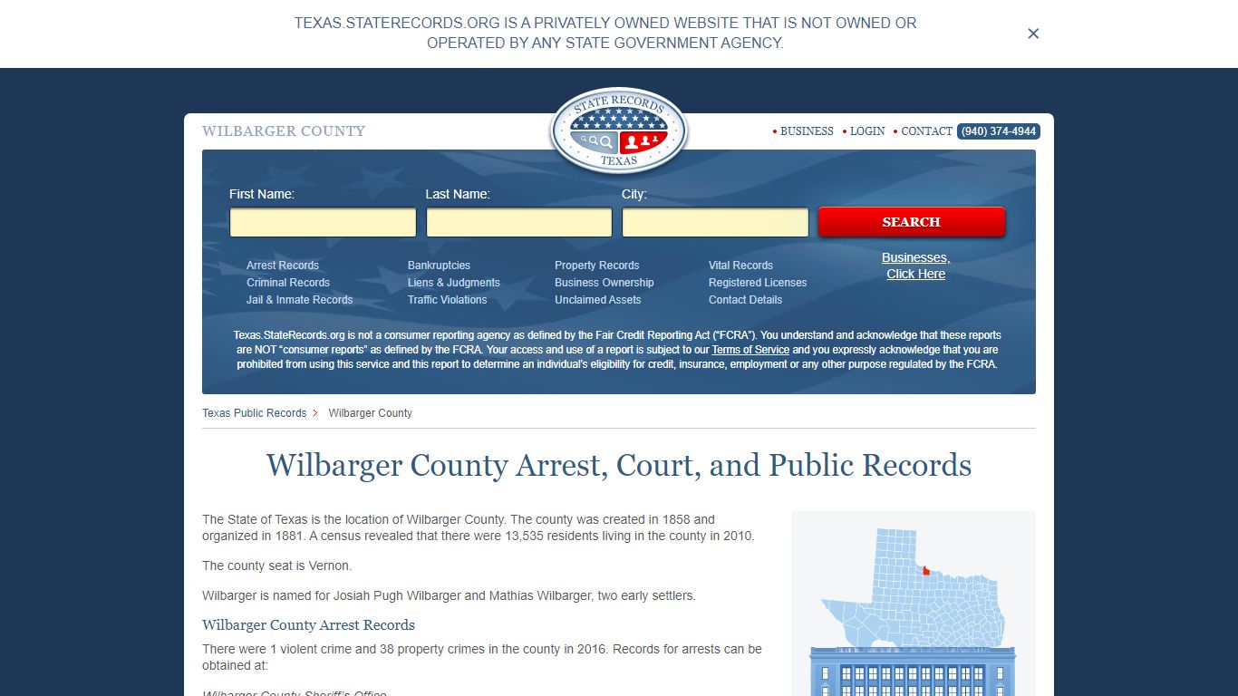 Wilbarger County Arrest, Court, and Public Records