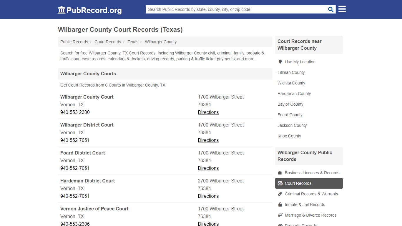 Free Wilbarger County Court Records (Texas Court Records) - PubRecord.org